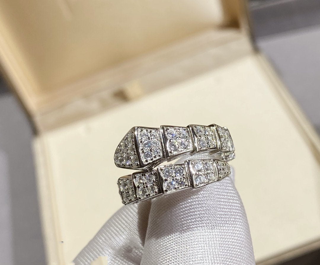 [GALE]SERPENTI RING SILVER DIAMOND PAVED