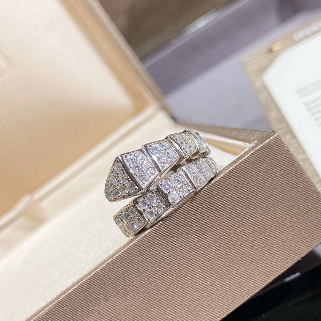 [GALE]SERPENTI RING SILVER DIAMOND PAVED
