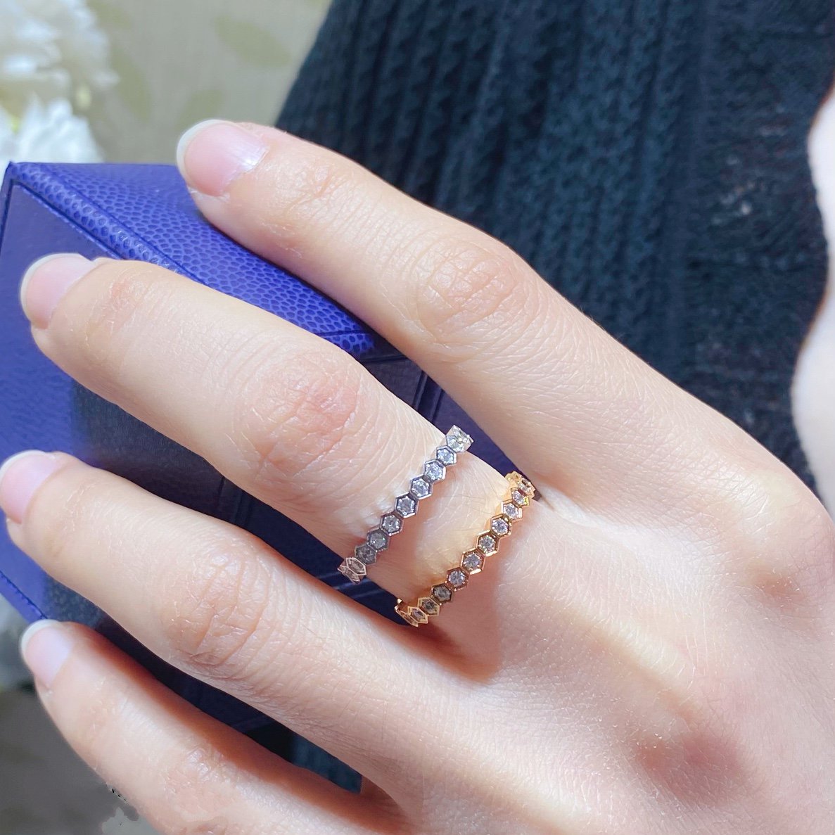 [GALE]BEE LOVE DIAMOND PAVED SMALL RING