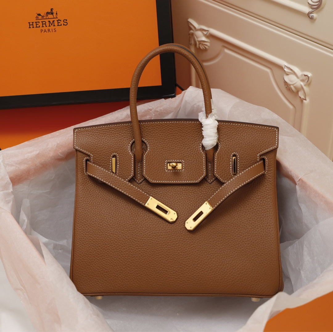 HM BIRKIN BAG 30 BROWN TOGO GOLD HARDWARE