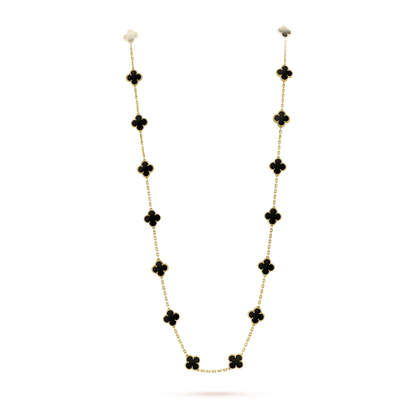 [GALE]CLOVER 20 MOTIFS ONYX NECKLACE