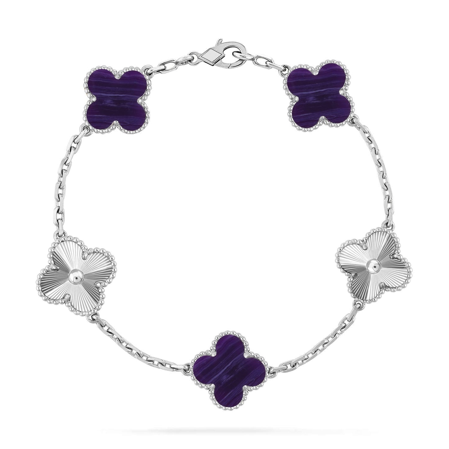 [GALE]CLOVER 5 MOTIF PURPLE STRIPES BRACELET COLLECTION