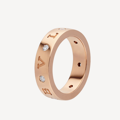 [GALE]ZERO 1 ESSENTIAL PINK GOLD BAND WITH DIAMONDS RING