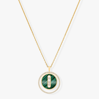 [GALE]LUCKY MOVE 3 DIAMOND MALACHITE GOLD DIAMOND NECKLACE