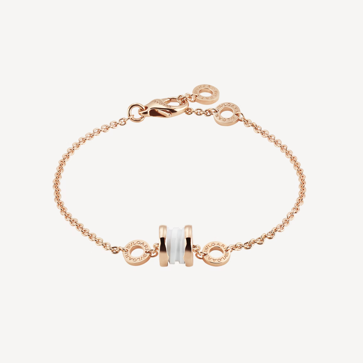 [GALE]ZERO 1 SOFT PINK GOLD AND WHITE CERAMIC BRACELET