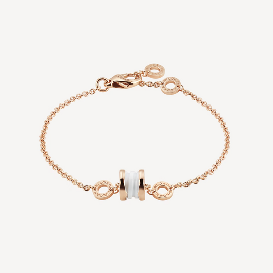[GALE]ZERO 1 SOFT PINK GOLD AND WHITE CERAMIC BRACELET