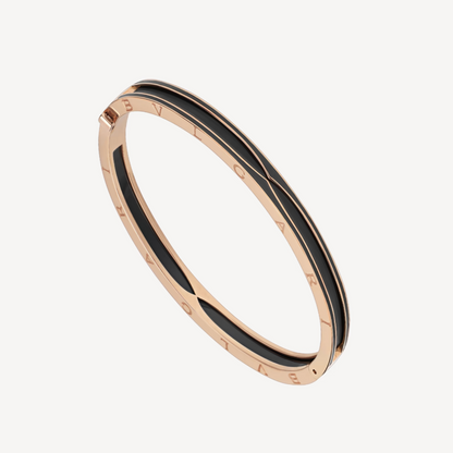 [GALE]ZERO 1 PINK GOLD WITH MATTE BLACK CERAMIC BRACELET