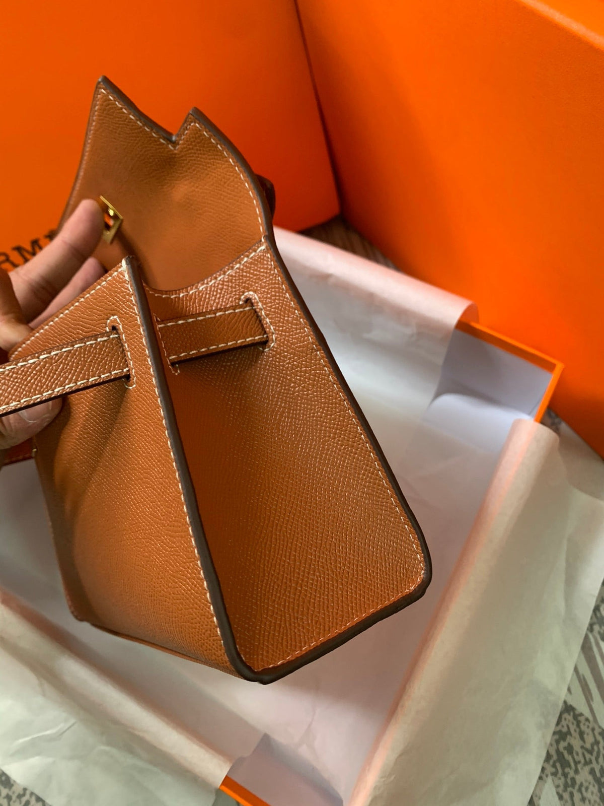 HM KELLY MINI POCHETTE 22 CIDER EPSOM