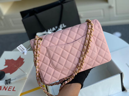 flap bag medium 25 pink caviar ghw