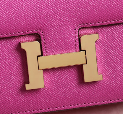 HM CONSTANCE BAG 19 PINK EPSOM GOLD HARDWARE