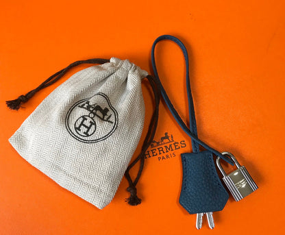 picotin lock blue togo leather silver hardware