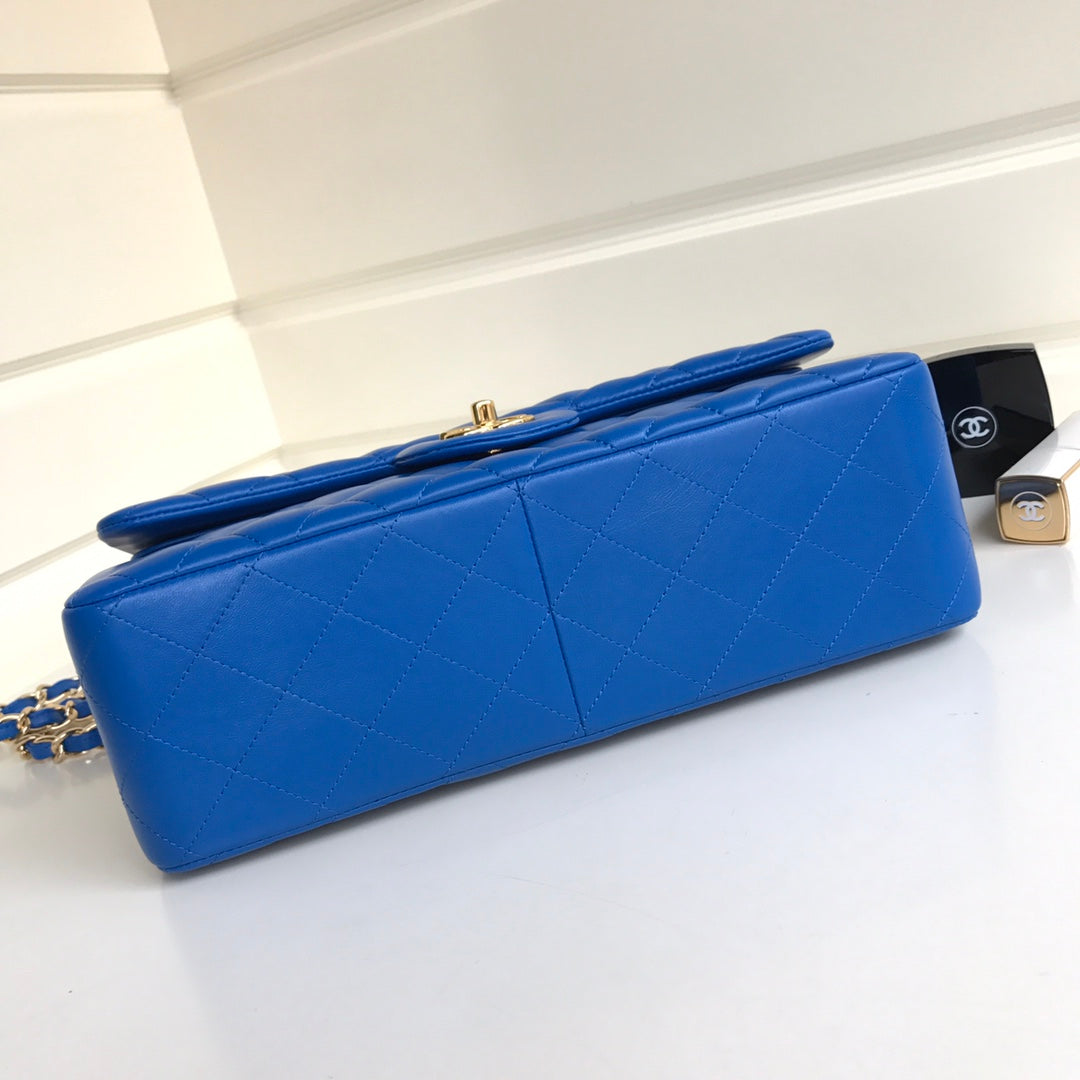 flap bag jumbo 30 blue lambskin gold hardware