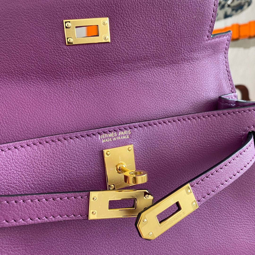 Kelly Danse II 22cm Purple Evercolor Leather Ghw