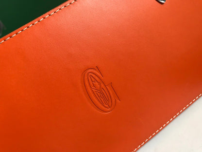 SAÏGON PM BAG 28 IN RED ORANGE GOYARDINE CANVAS AND CALFSKIN