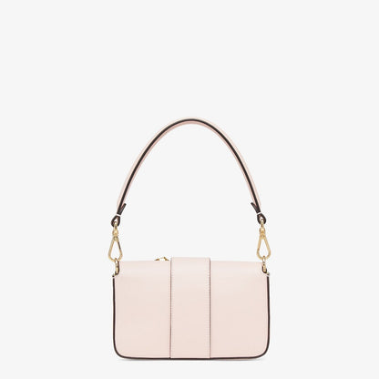 FENDI FENDACE BROOCH MINI 20 BAGUETTE BAG IN LIGHT PINK CALFSKIN