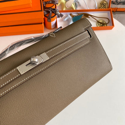 HM Kelly Cut 31 Etoupe Epsom Leather Silver Hardware 229055