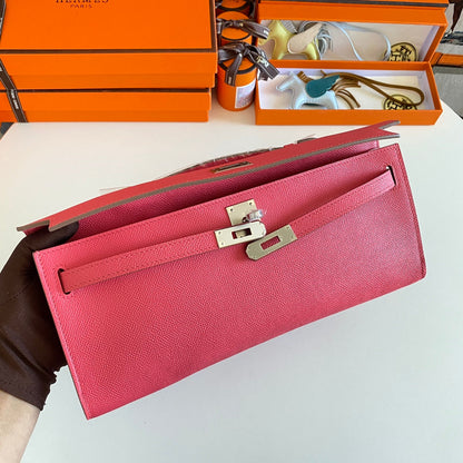 HM Kelly Cut 31 Amaranth Epsom Leather Silver Hardware 229043