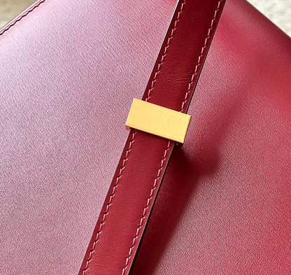 CELINE MEDIUM CLASSIQUE BAG 24CM RED CALFSKIN