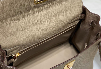 HM KELLY 28CM BROWN TOGO GOLD HARDWARE
