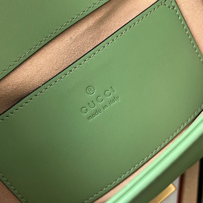 gg marmont mini 18cm green calfskin gold hardware
