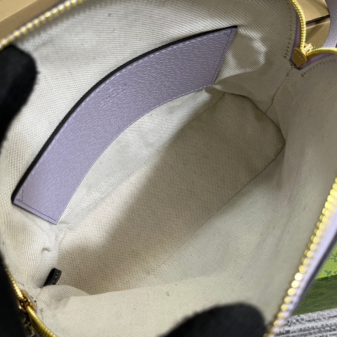 ophidia large 24cm comestic pouch beige purple monogram canvas