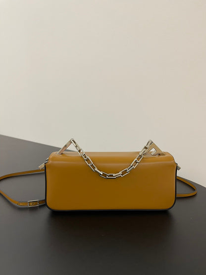 FENDI MINI FIRST SIGHT 23 BAG IN COPPER BROWN CALFSKIN WITH SILVER HARDWARE