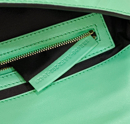 Baguette 27cm Green Lambskin Gold Hardware