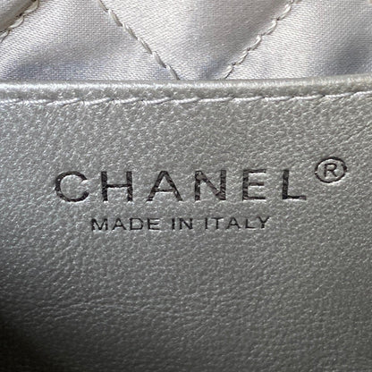 CC 24S Hobo 22 Bag 20cm Silver Metalic Lambskin