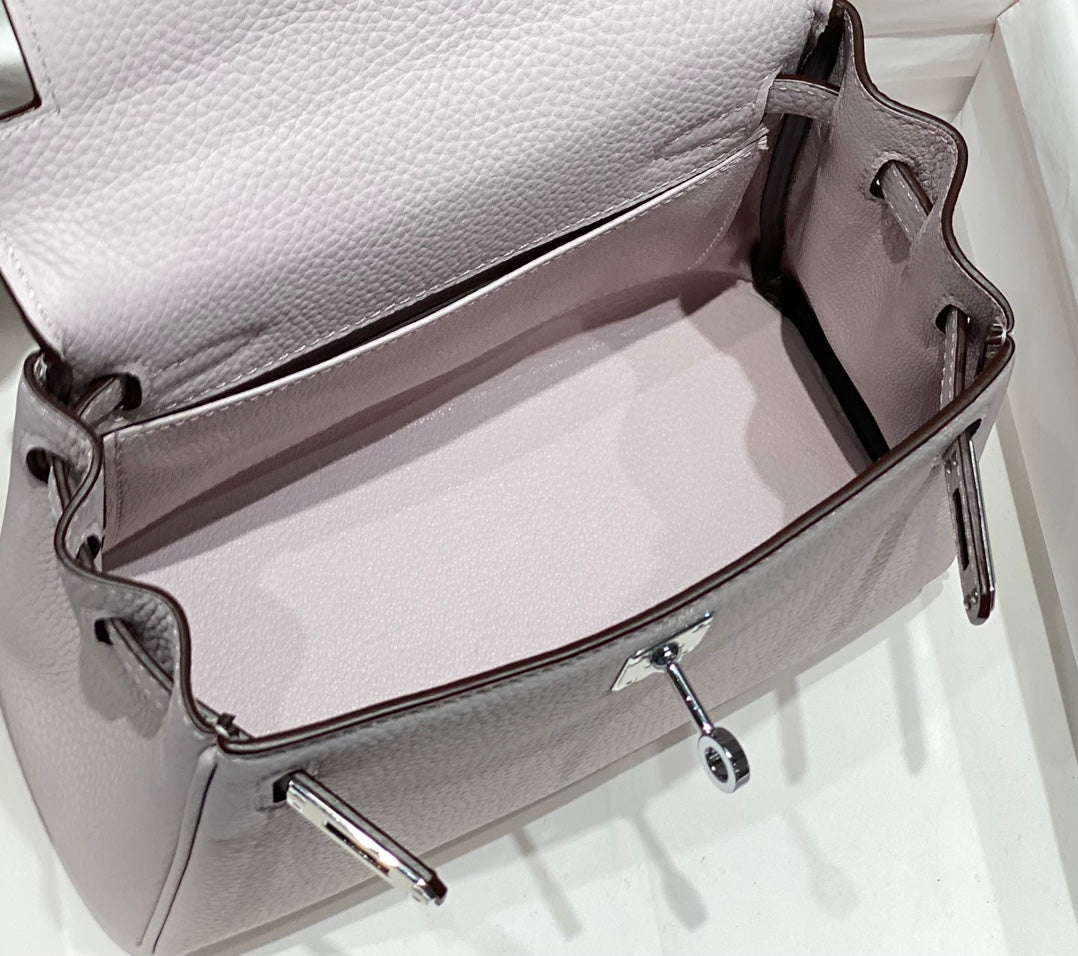 HM Mini Kelly 20cm Pink Togo Leather Silver Hardware