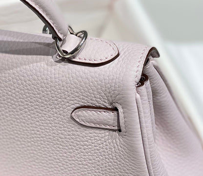 HM Mini Kelly 20cm Pink Togo Leather Silver Hardware