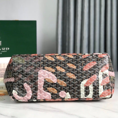 SAINT LOUIS GM BAG 40 IN PINK LETTRES CAMOUFLAGE GOYARDINE CANVAS