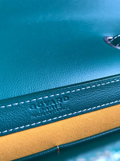 233 BAG 25 IN GREEN CALFKIN AND GOYARDINE CANVAS
