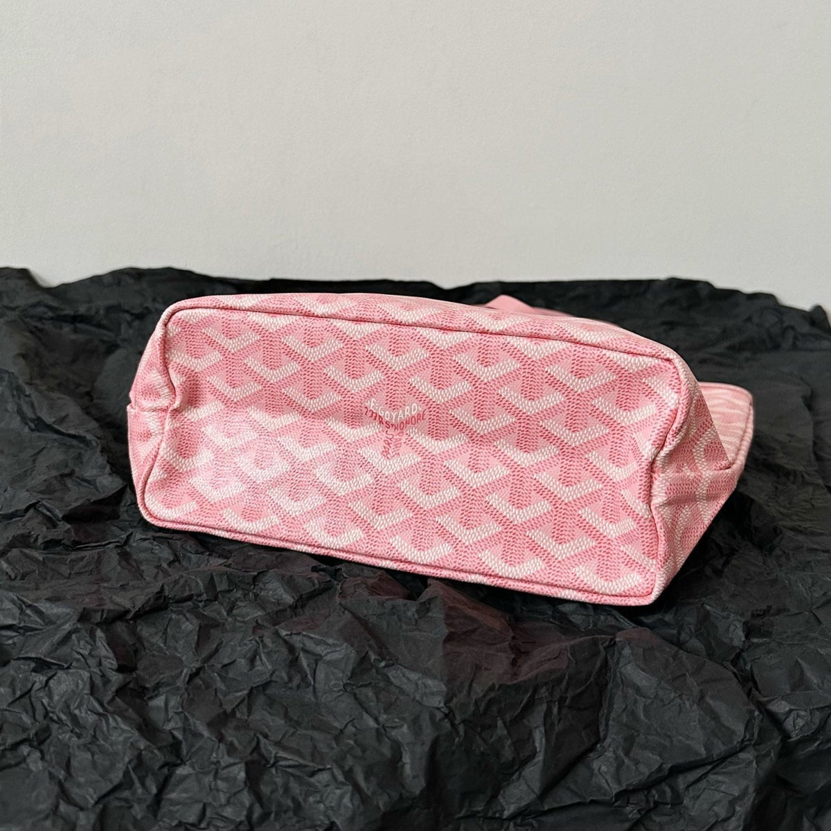 ANJOU MINI BAG 20 IN BABY PINK CALFSKIN AND GOYARDINE CANVAS