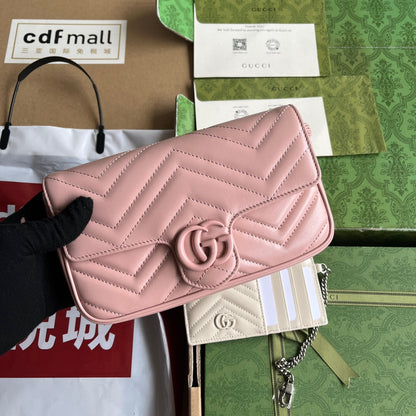 gg marmont 21cm all pink calfskin