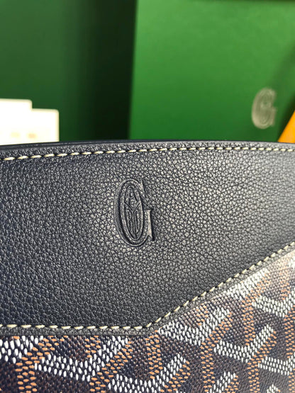 ROUETTE STRUCTURÉ MINI BAG 21 IN NAVY BLUE GOYARDINE CANVAS AND CALFSKIN