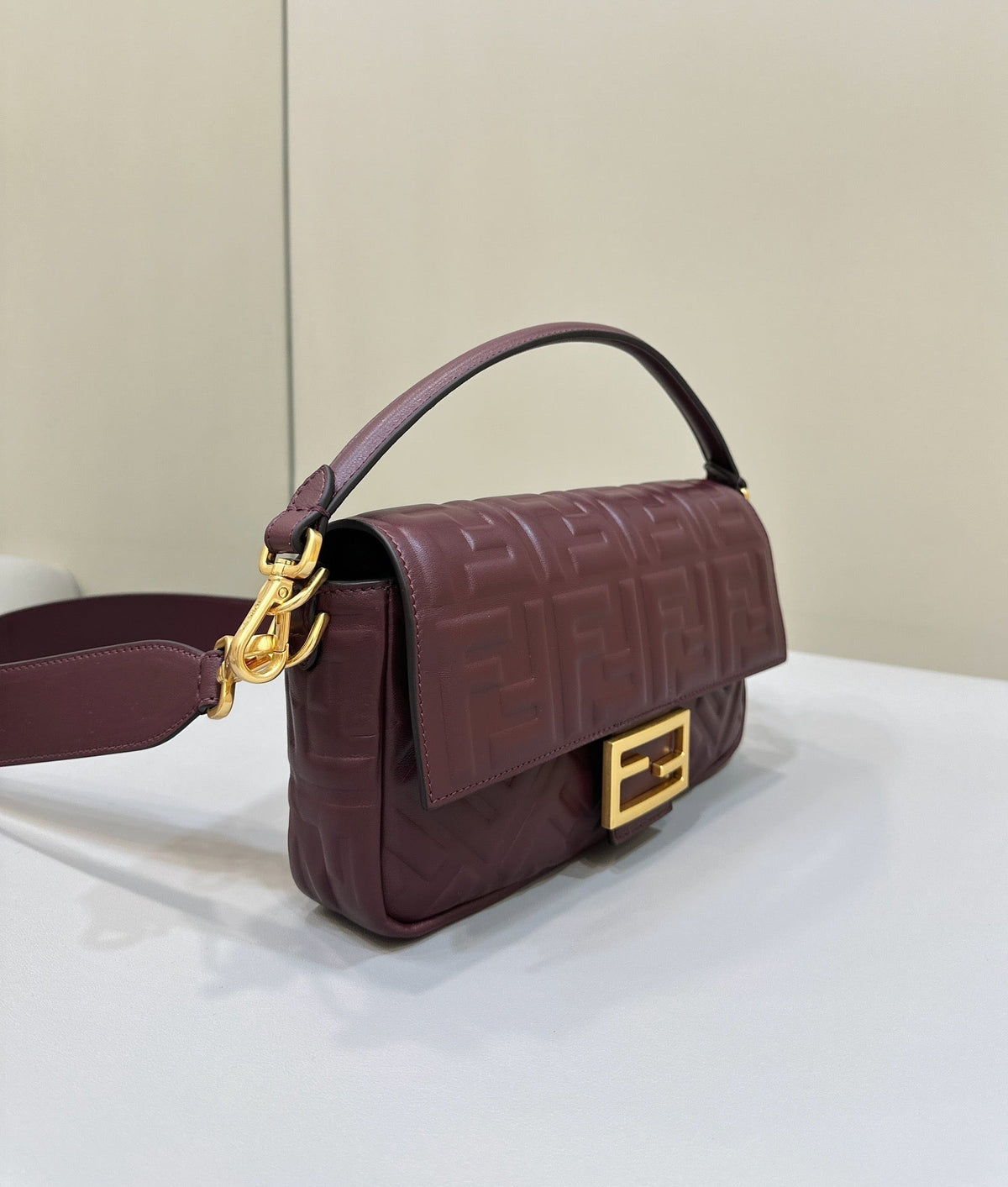 Baguette 27cm Burgundy Lambskin Gold Hardware