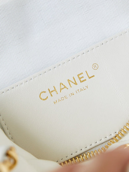CC 24K Bowling Bag 25cm White Waxed Lambskin