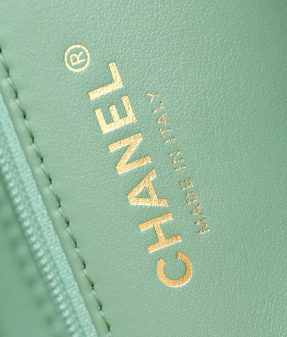 CC 24K Nano 19cm Kelly Shopper Bag Cloud Blue Patent Lambskin