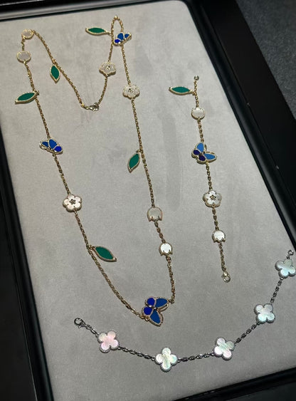 [GALE]LUCKY SPRING BUTTERFLY 15 FLOWER NECKLACE