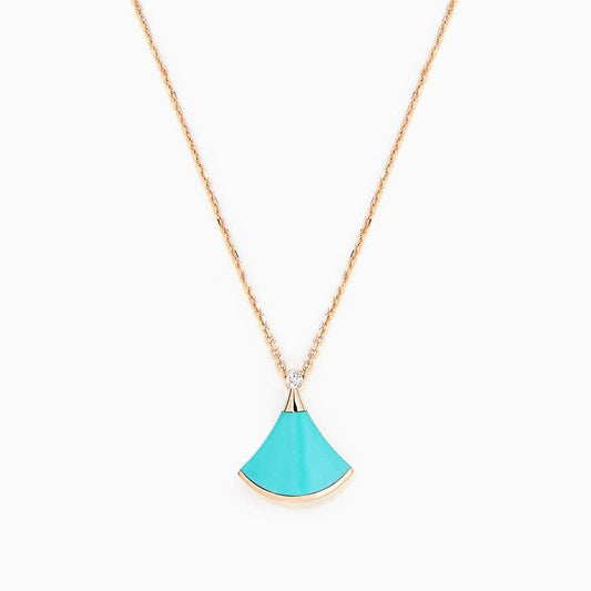 [GALE]DREAM NECKLACE TURQUOISE PINK GOLD