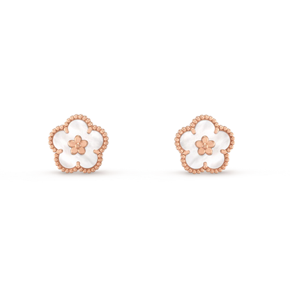 [NOVO] GLÜCKLICHE ROSA GOLDENE WEISSE MOP-OHRRINGE 