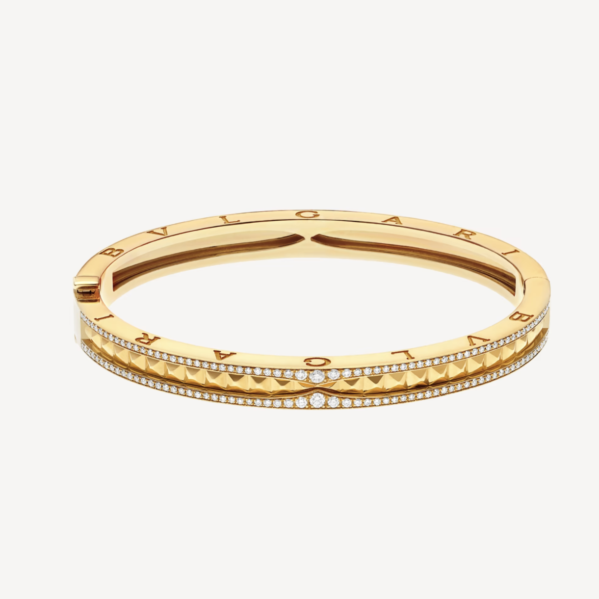 [GALE]ZERO 1 SPIRAL AND PAVED DIAMOND GOLD BRACELET
