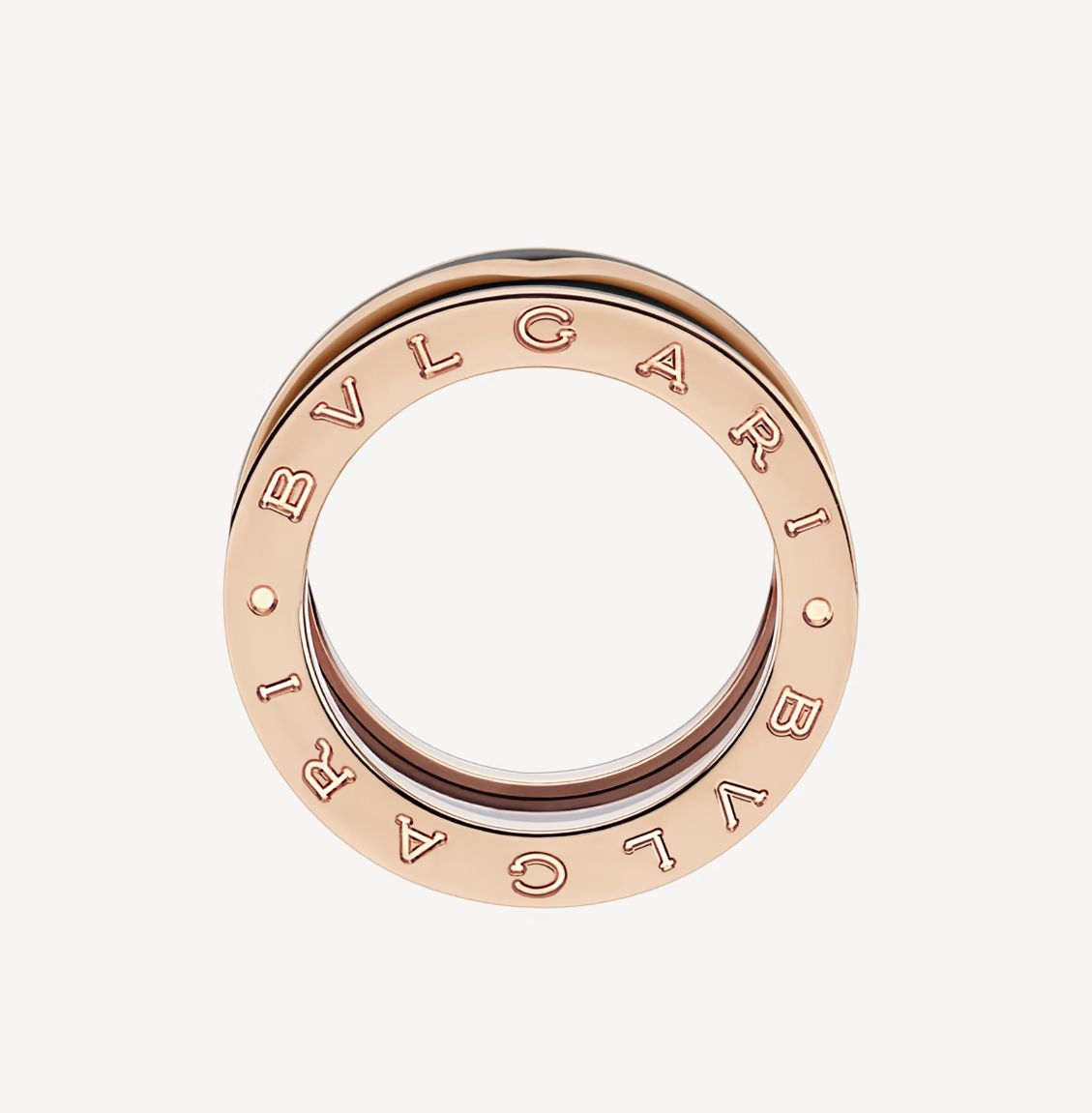 [GALE]ZERO 1 TWO-BAND WITH MATTE BLACK CERAMIC PINK GOLD RING