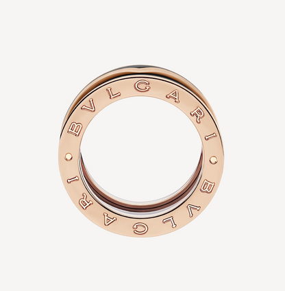 [GALE]ZERO 1 TWO-BAND WITH MATTE BLACK CERAMIC PINK GOLD RING