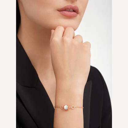 [GALE]ZERO 1 SOFT PINK GOLD AND WHITE CERAMIC BRACELET