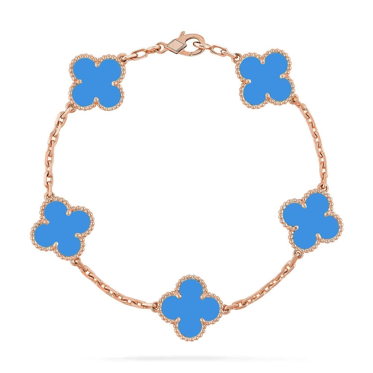 [GALE] CLOVER 5 MOTIF BLUE AGATE BRACELET COLLECTION
