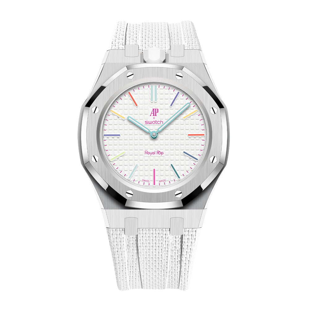 Steel Case & Fluoroelastomer Strap Full‑wrap Embedded Watch Band