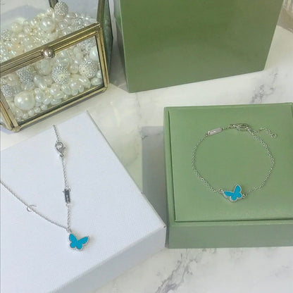 [GALE]BUTTERFLY TURQUOISE BUTTERFLY BRACELET SILVER