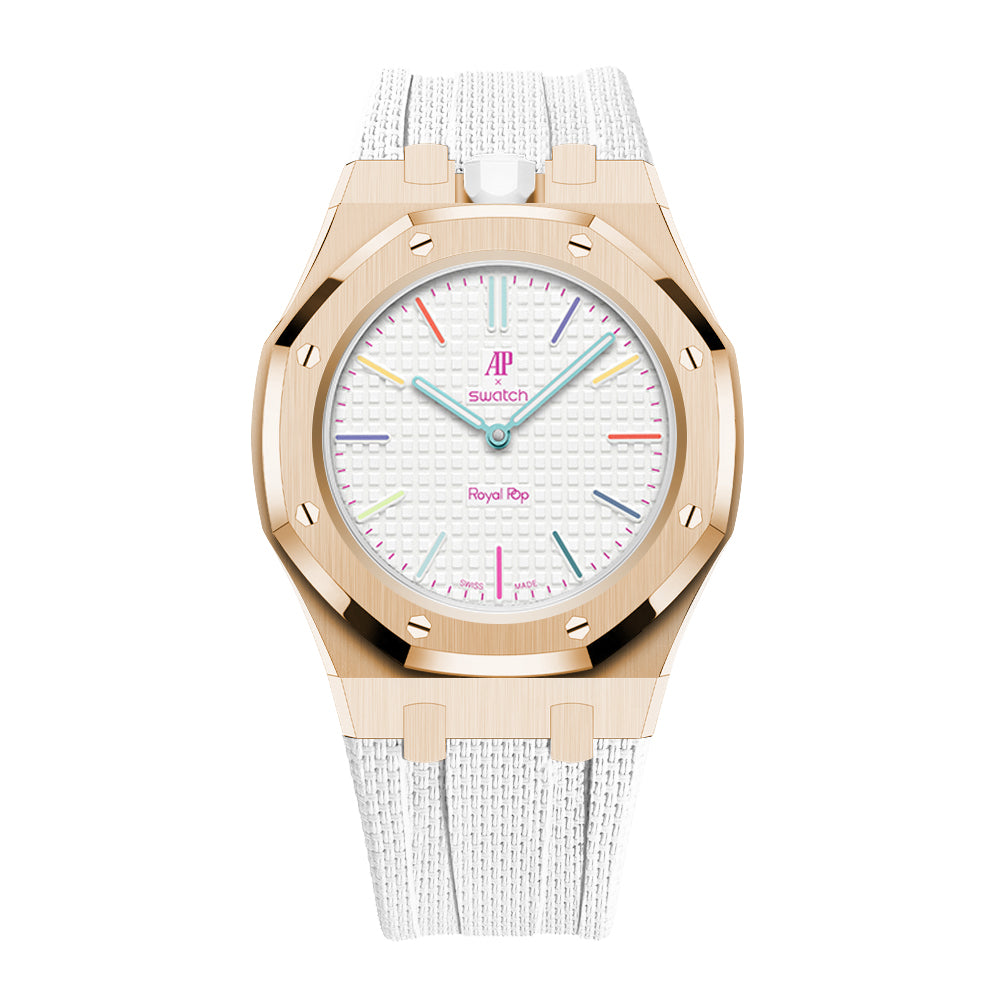Steel Case & Fluoroelastomer Strap Full‑wrap Embedded Watch Band