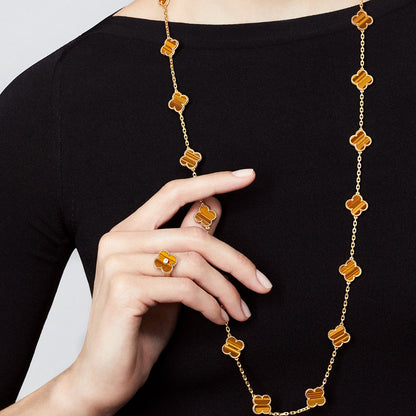 [NOVO]CLOVER 20 MOTIVE TIGER EYE ROSE GOLD